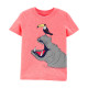 Футболка для мальчика розовая с бегемотом 6M