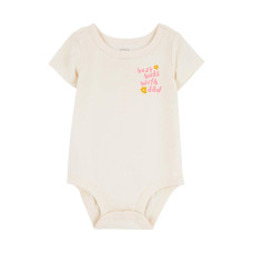 Боди для девочки молочное с цветами Carter's 12M