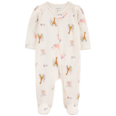 Комбинезон для девочки молочный с животными, 1R032410, Carter's 6M