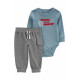 Комплект из двух предметов для девочки (голубой полукомбинезон, серые брюки), 1R723010, Carter’s 9M