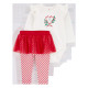 Комплект из 2 пред для девочки новогодний (белый полукомб, брюки в крас полоску), 1R567510, Carter’s 9M