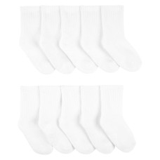Набор из 10 пар носков для мальчика белые, 2R157210, Carter's 2T-4T