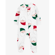 Комбинезон унисекс молочный с Сантой, 1R570010, Carter's 6M