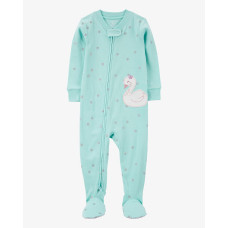 Комбинезон для девочки светло-голубой с лебедем, 1R935610, Carter's 12M