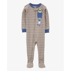Комбинезон для мальчика коричневый в полоску с монстрами, 1R945910, Carter's 18M