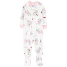 Комбинезон для девочки молочный со слонами, 1R935710, Carter's 12M