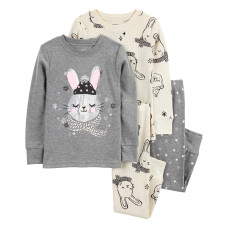 Набор из 2 пижам для девочки с зайчиками, 2R926010, Carter's 4T