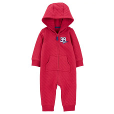 Комбинезон для мальчика красный с капюшоном, 1R964210, Carter's 24M