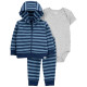 Комплект из 3 предм для мальчика (серое боди, синие в полоску кардиган и брюки), 1R983210, Carter’s 24M