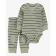 Комплект из двух предметов для мальчика (зелен в полоску полукомбинезон и брюки), 1R976610, Carter&rsquo;s 9M