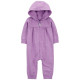 Комбинезон для девочки фиолетовый с сердечками с капюшоном, 1R967410, Carter’s 12M