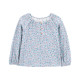 Джемпер для девочки голубой с цветочным принтом, 2R997310, Carter’s 2T