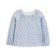 Джемпер для девочки голубой с цветочным принтом, 2R997310, Carter's 3T