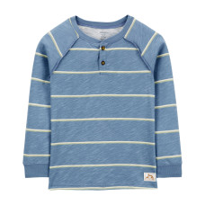 Джемпер для мальчика синий в полоску, 3S032710, Carter's 7