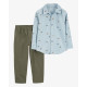 Комплект из 2 предм для мальчика (голубая рубашка с самолетами, оливковые брюки), 2S033710, Carter&rsquo;s 5T