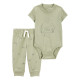 Комплект из двух предметов для мальчика (оливковые с черепахами боди и брюки) Carter&rsquo;s 9M