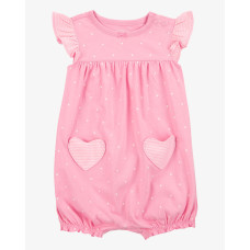 Полукомбинезон для девочки розовый с сердечками Carter's 9M