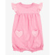 Полукомбинезон для девочки розовый с сердечками Carter’s 9M