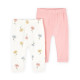 Набор из 2 брюк для девочки (розовые, белые с цветами) Carter’s 6M