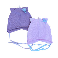 2324А Шапка с завязками д/д (ушки +бантик) Теплыши 44-46