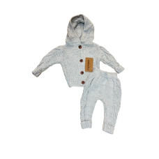 7821 Костюм двойка Серый Бамбук 3-6м