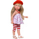 Кукла Карлота  В Принтованной блузке и полосатых CAR-726