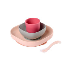 Набор посуды: 2 тарелки, стакан, ложка Silicone Meal Set Beaba