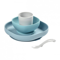 Набор посуды: 2 тарелки, стакан, ложка Silicone Meal Set Beaba