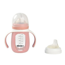 Поильник стеклянный BIBERON VERRE/SIL 210ML Beaba Old Pink