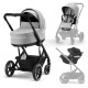 Коляска Balios S Lux BLK 3в1 в компл со спальный блокCot S,автокрес Aton B2-i-Size и 2 адап Cybex Lava Grey