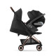 Детская коляска Coya Cybex Rosegold Sepia Black с дождевиком и бампером