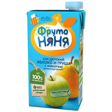 Сок 0,5л Фруто Няня Яблочно-грушевый с мякотью
