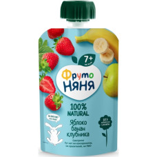 Десерт Gualapack 90гр Фруто Няня яблоко, банан, клубника