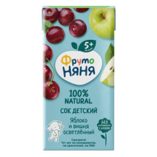Сок 0,2л Фруто Няня яблоко и вишня