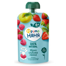 Десерт Gualapack 90гр Фруто Няня яблоко, клубника, малина