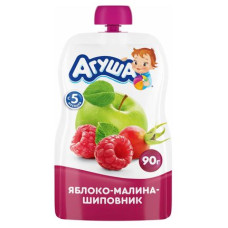 Пюре 90г Агуша Яблоко-Малина-Шиповник