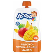 Пюре 90г Агуша Яблоко-груша-банан-манго
