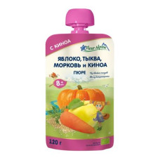 Пюре пауч Органик 6мес, 120г/6 Fleur Alpine Яблоко, тыква, морковь и киноа