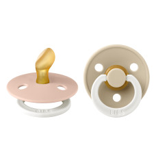 Набор пустышек латексных ночных BIBS Colour Glow Anatomical, 2 шт. - Blush/Vanilla, 0+ мес., Bibs 