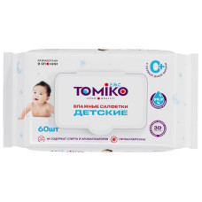 Детские влажные салфетки Tomiko 60шт