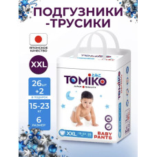 Подгузники детские Tomiko XXL 17кг+ 38шт