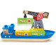 Игровой набор «У моря», Грузовой корабль и подъемный кран (Основная) E3792_HP Hape 