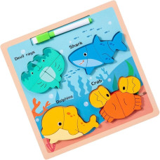 Деревянный пазл транспорт с маркером арт.KY-080 Bobek 