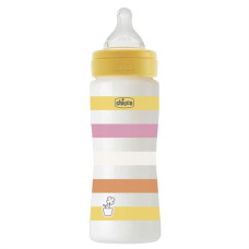 Бутылочка для кормления Wellbeing силикон 330ml, 4m+ желтый Chicco