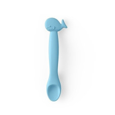 Ложка детская для кормления, силикон Beaba BLUE WHALE S WHALE SPOON BLUE L3 IT