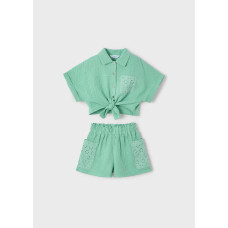 Рубашка-поло,шорты, Зеленый, 6K3210, Mayoral 5