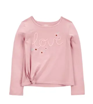 Туника для девочки розовая с надписью, 3S044210, Carter's