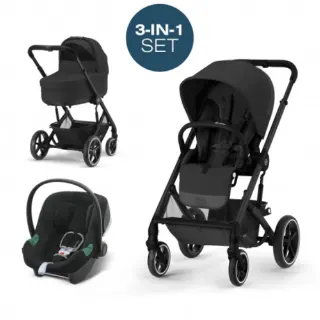 Коляска Balios S Lux BLK 3в1 в компл со спальный блокCot S,автокрес Aton B2-i-Size и 2 адап Cybex