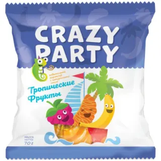 Жевательный мармелад 70г, Crazy party HARIBO