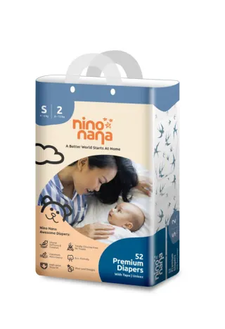 Подгузники на липкой основе, S, 4-6 кг, 52 шт NINO NANA